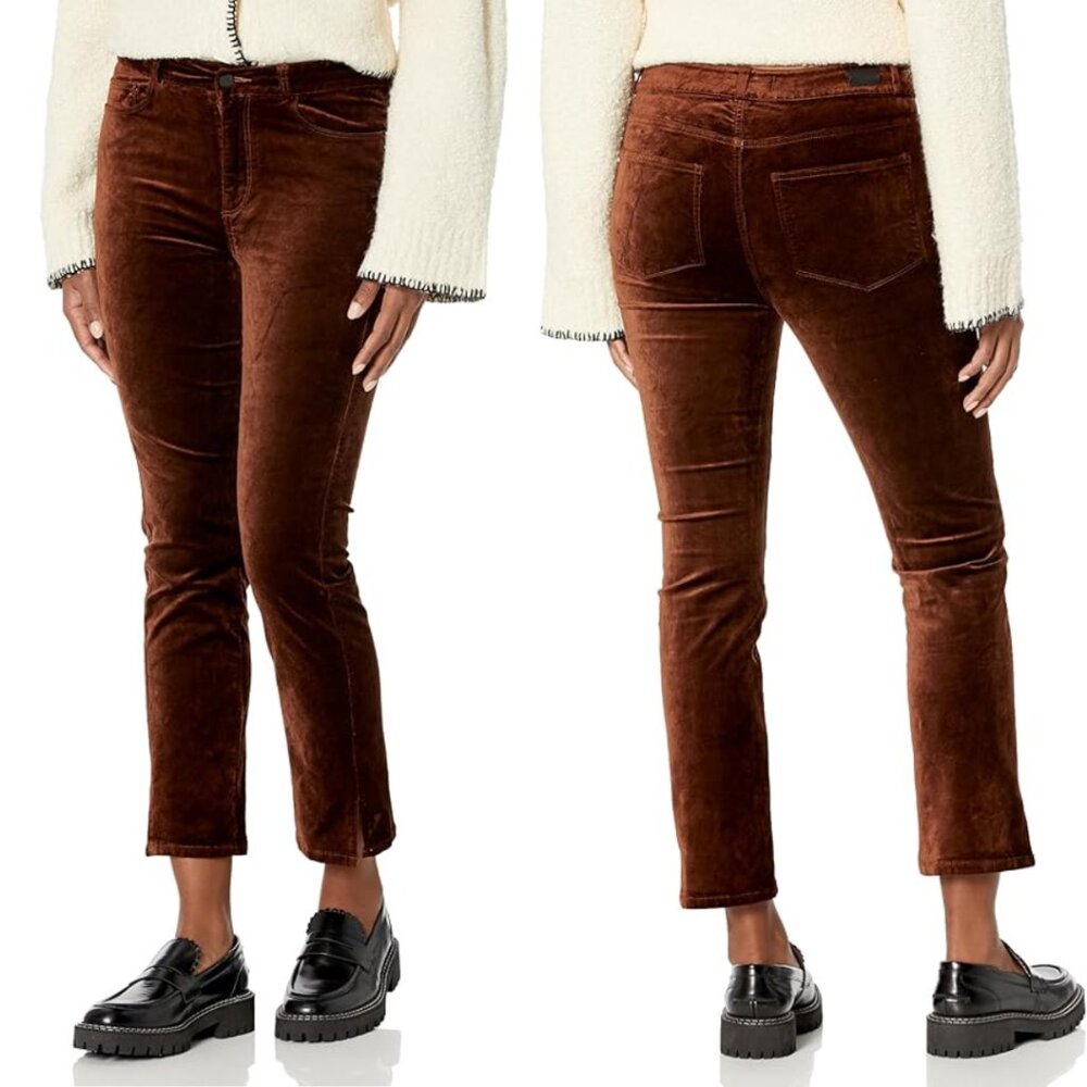 Paige Velvet Cindy Twisted Seam Straight Leg Jeans Minimalist Neutral